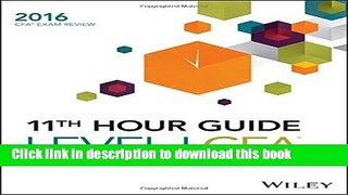 Books Wiley 11th Hour Guide for 2016 Level I CFA Exam Free Online