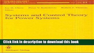 Books Systems and Control Theory For Power Systems Full Download