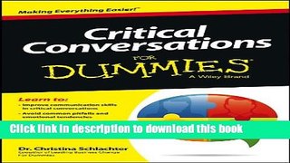 Ebook Critical Conversations For Dummies Full Download