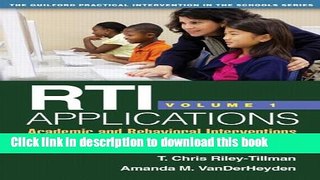 Books RTI Applications, Volume 1: Academic and Behavioral Interventions Full Online