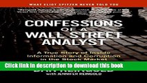 Books Confessions of a Wall Street Analyst: A True Story of Inside Information and Corruption in