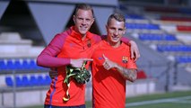 FC Barcelona training session: First session for Lucas Digne