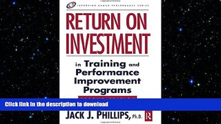 FAVORIT BOOK Return on Investment in Training and Performance Improvement Programs (Improving