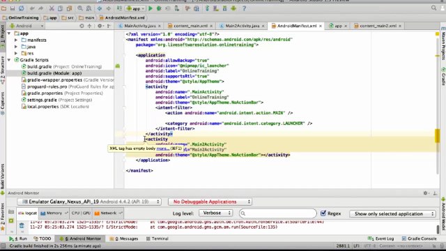 How to change the screen in Android App Development Training Video