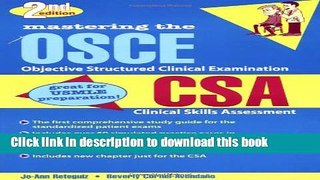 Books Mastering the Objective Structured Clinical Examination and the Clinical Skills Assessment