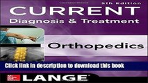 Ebook CURRENT Diagnosis   Treatment in Orthopedics, Fifth Edition (LANGE CURRENT Series) Full Online