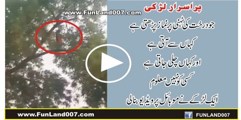 Suspicious Woman Praying Namaz on Tree