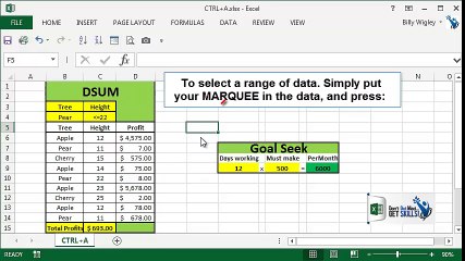 Excel Tips CTRLA - Instantly Select Your Desired Range Of Data Like a Pro