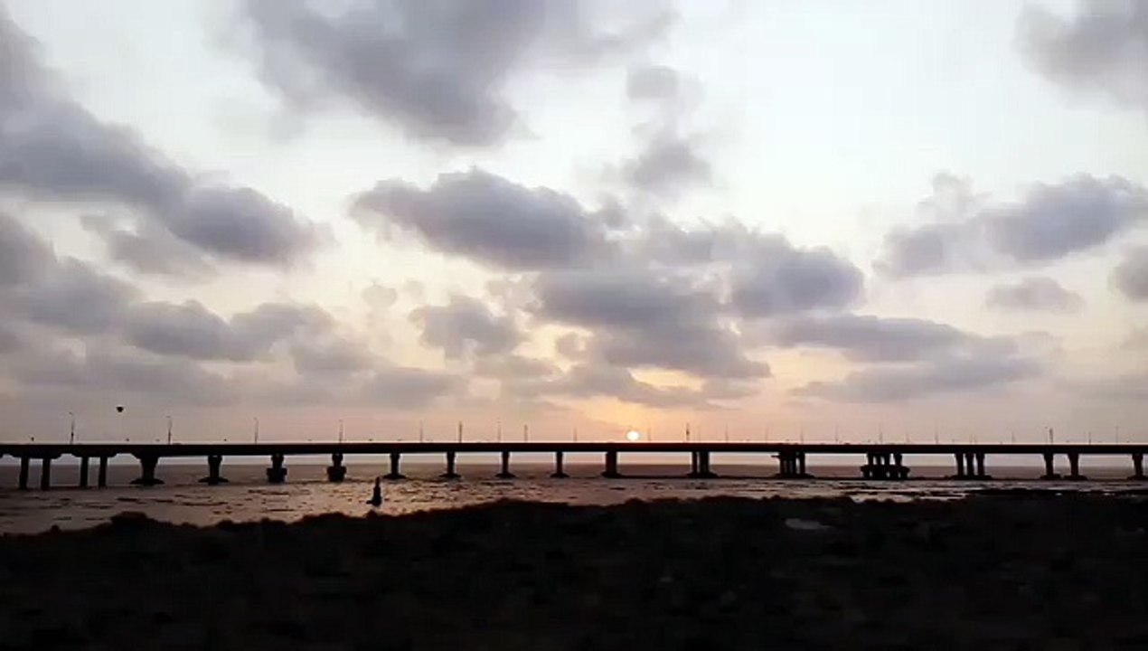 Sunset Behind The Bridge- Timelapse