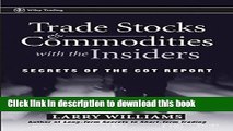 PDF Trade Stocks and Commodities with the Insiders: Secrets of the COT Report Free Books