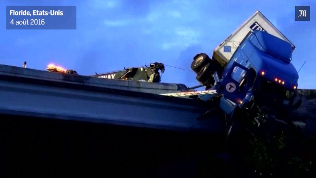 Un camion suspendu dans le vide en Floride