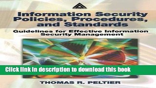 PDF  Information Security Policies, Procedures, and Standards: Guidelines for Effective