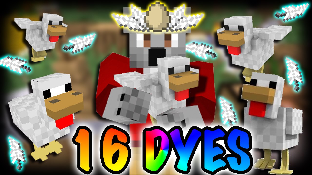 KING OF CHICKEN ISLAND | Minecraft: 16 Dyes (Adventure Map)