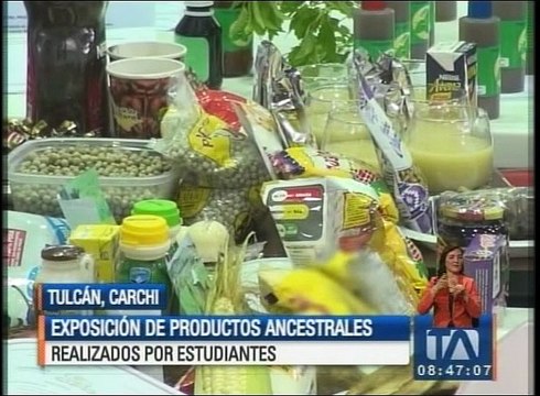Exposición de productos ancestrales realizados por estudiantes
