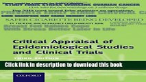 Books Critical Appraisal of Epidemiological Studies and Clinical Trials Full Online
