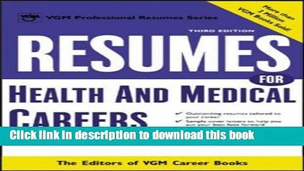 [Read PDF] Resumes for Health and Medical Careers Download Online