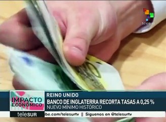 Banco de Inglaterra baja tipos de interés a 0.25%
