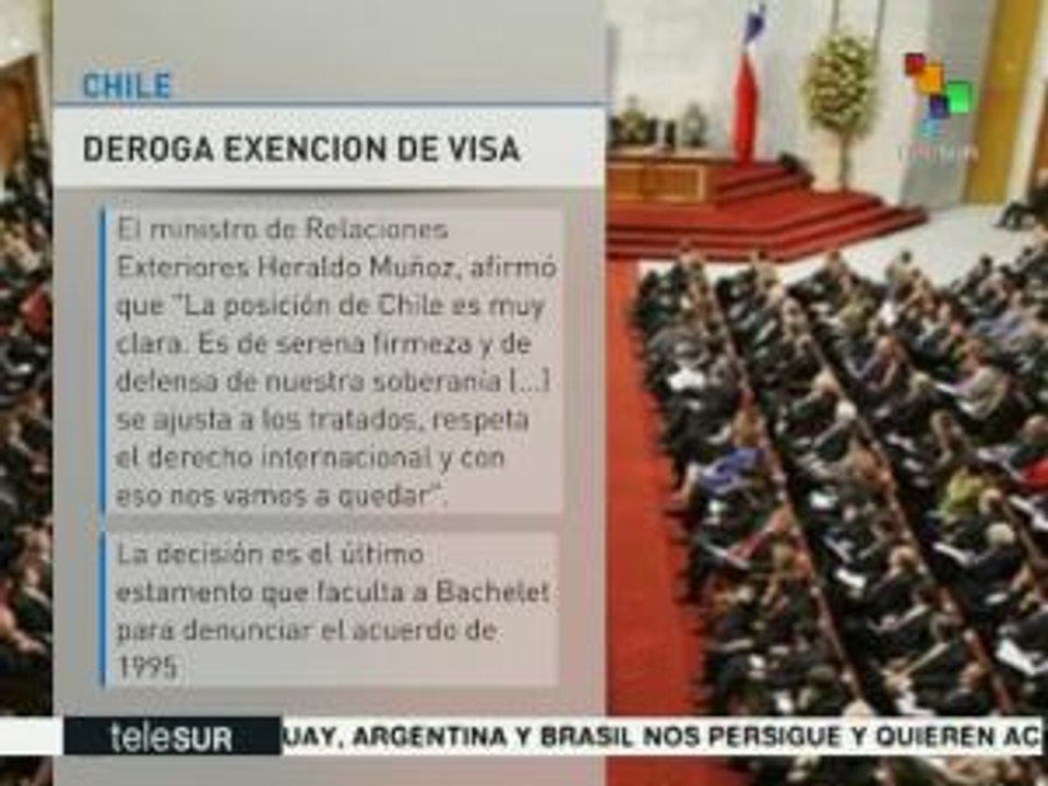 Chile deroga exención de visas para diplomáticos bolivianos