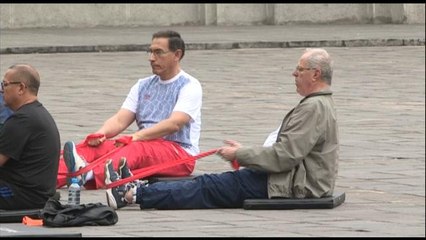 Kuczynski se ejercita junto a sus ministros antes de primera reunión