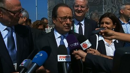 Interview lors de la visite au parc olympique