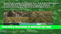 [PDF] Biotechnological Approaches for Pest Management and Ecological Sustainability Read Full Ebook