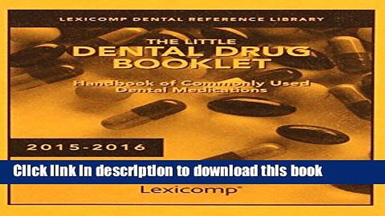 [Read PDF] The Little Dental Drug Booklet Download Free video Dailymotion