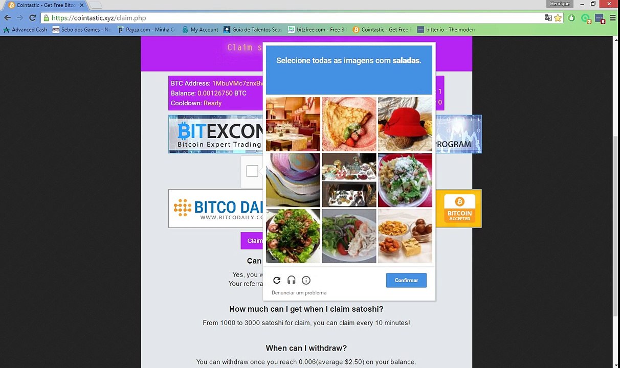 Ganhe  3000 Satoshis  a cada 10 Minutis  Bitcoin - Video Explicativo (2016 )