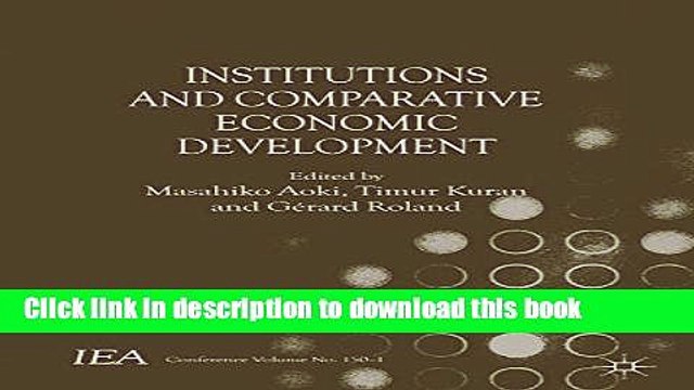 [PDF] Institutions and Comparative Economic Development (International Economic Association
