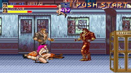 Final Fight (Arcade) - Jogando com Guy - Parte #1 - Apanhando muito!