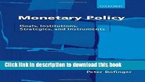 [PDF] Monetary Policy: Goals, Institutions, Strategies, and Instruments Download Full Ebook
