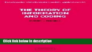 Books The Theory of Information and Coding (Encyclopedia of Mathematics and its Applications No.