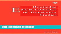 Books Routledge Encyclopedia of Translation Studies Free Online
