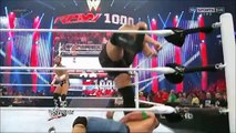 WWE The Rock saves John Cena and gets attacked by CM Punk at 1000th Episode of RAW  HD