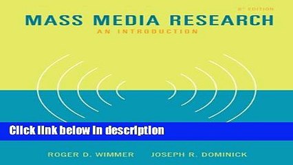 Télécharger la video: Ebook Mass Media Research: An Introduction (with InfoTrac) (Wadsworth Series in Mass Communication