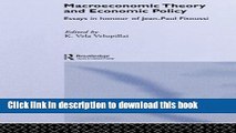 [PDF] Macroeconomic Theory and Economic Policy: Essays in Honour of Jean-Paul Fitoussi (Routledge