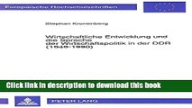 [PDF] Wirtschaftliche Entwicklung und die Sprache der Wirtschaftspolitik in der DDR (1949-1990)