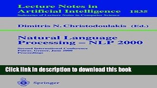Books Natural Language Processing - NLP 2000: Second International Conference Patras, Greece, June
