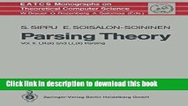 Ebook Parsing Theory: Volume II LR(k) and LL(k) Parsing Free Online