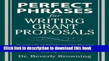 Ebook Perfect Phrases for Writing Grant Proposals Full Online