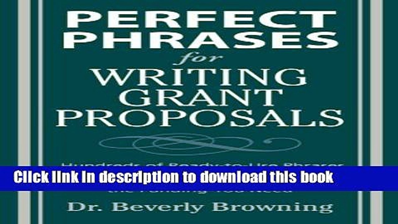 Ebook Perfect Phrases for Writing Grant Proposals Full Online