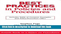 Books Best Practices in Policies and Procedures: Methods for finding policies and procedures