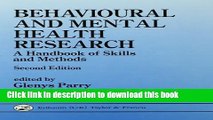 Books Behavioural and Mental Health Research: A Handbook of Skills and Methods Free Online