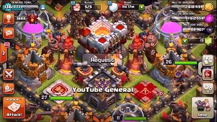 Clash Of Clans - NEW MAX LEVEL 8 GIANTS vs TOWN HALL 11! - July 2016 Update Game Play!