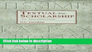 Books Textual Scholarship: An Introduction  (Garland Reference Library of the Humanities) Full