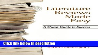 Ebook Literature Reviews Made Easy: A Quick Guide to Success (Hc) Free Online