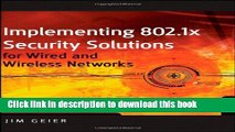 Books Implementing 802.1X Security Solutions for Wired and Wireless Networks Free Download