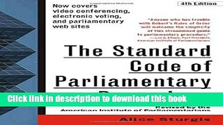 Books The Standard Code of Parliamentary Procedure, 4th Edition Full Online