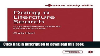 Ebook Doing a Literature Search: A Comprehensive Guide for the Social Sciences (SAGE Study Skills