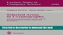 Ebook Selected Areas in Cryptography: 5th Annual International Workshop, SAC 98, Kingston,