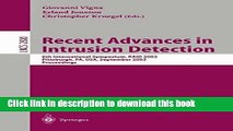 Books Recent Advances in Intrusion Detection: 6th International Symposium, RAID 2003, Pittsburgh,